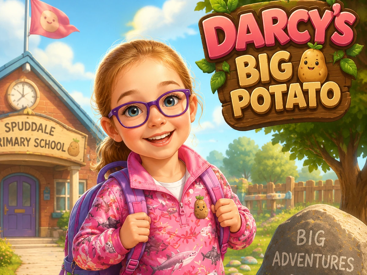 Darcy at school ready for her Big Potato adventure